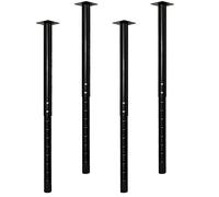 QLLY Lot de 4 Pieds de Bureau Ronds réglables en métal, 60 à 100 cm, Noir