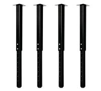 QLLY Lot de 4 Pieds de Table carrés réglables, 60 à 100 cm, pour la Maison et Le Bureau, à Faire soi-même, Noir