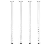 QLLY Lot de 4 Pieds de Table réglables en métal, 60 à 100 cm, pour Bureau à Domicile, Bricolage (Blanc)