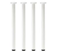 QLLY Lot de 4 Pieds réglables en métal pour Bureau, Table et mobilier, 74,9 cm, Blanc