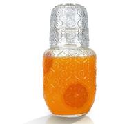 QLoztyse Carafe à eau de chevet vintage et ensemble de verre - Carafe à eau de chevet et verre avec tasse, pichet en verre de 14 onces et tasse de 5 onces pour chambre à coucher