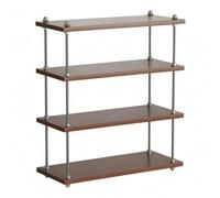 QLoztyse Présentoir Étagère Organisateur Tablette Meuble Rétro pour Regrouper Objets Quotidiens Accessoires Vanity et Bureau, Grande - 4 Niveaux 50x17x51cm, Noyer