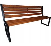 QLS Banc de jardin en acier Banc de parc Banc de jardin Mobilier de jardin Dossier en bois Bologne 9526