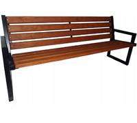 QLS Banc de jardin en acier Banc de parc Banc de jardin Mobilier de jardin Dossier en bois Dresde 9524