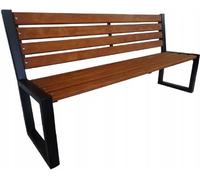 QLS Banc de jardin en acier Banc de parc Banc de jardin Mobilier de jardin Dossier en bois LONDON 9525