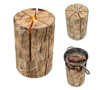 QLS Feu suédois - Hauteur 30 cm - Torche suédoise avec aide à l'allumage - Torche d'arbre pour jardin, camping et extérieur - Torche à bois de chauffage pour griller, cuisiner et chauffer
