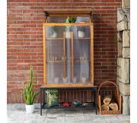 QLS Mini-serre pour balcon bois & polycarbonate 80x42x121 cm pour plantes 11263