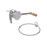 QLS Treuil Manuel pour Gril câble Acier 3 m kit Avant | Treuil zingué avec câble acier 3 m, poignée bois, mousqueton et serre-câbles inclus