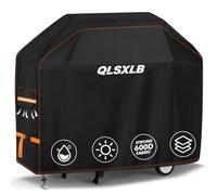 QLSXLB Housse Barbecue Exterieur, Oxford 600D Robuste Bache de Protection BBQ 117x66x117cm, Housse Plancha Gaz avec Bouche D'aération Anti-Vent/Anti-UV/Anti-l'eau/Anti-l'Humidité/Antipoussière Noir