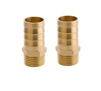QLXHBOT Lot de 2 Raccords Cannelés Tuyau en Laiton de 2,5 cm x 1,9 cm NPT Mâle, Raccord Per, Idéal pour l'Air, le Gaz