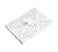 Qmee Lot de 10 cartes d'invitation personnalis¨¦es pour mariage avec motif floral et papillon pour c¨¦r¨¦monie de mariage #1