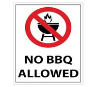 QMIQXIWS No BBQ Grills Permitted Sign Heavy Duty Aluminum Tin 12x8 Inch | Prevents fire hazards for balconies rooftops and common areas