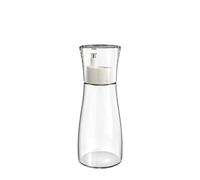Qmv546 Bouteille en verre avec bec verseur d'huile 150/260 ml avec couvercle et petit distributeur transparent rechargeable pour comptoir 1 pièce Qmv546 (argent, 15 x 5,8 cm)