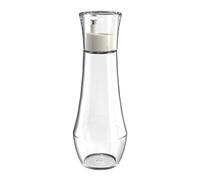 Qmv546 Bouteille en verre avec bec verseur d'huile 150/260 ml avec couvercle et petit distributeur transparent rechargeable pour comptoir 1 pièce Qmv546 (blanc, 19,3 x 6,9 cm)