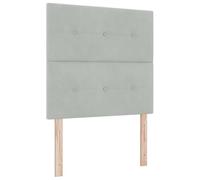 Qnhdfrt 100cm Light Gray Velvet Height Adjustable Adhesive Headboard