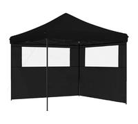 Qnhdfrt 10x10 ft Pop Up Canopy Tent with 2 Sidewalls, Black