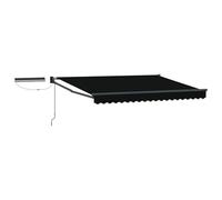 Qnhdfrt 10x8 ft Solar Electric Retractable Awning, Charcoal Black