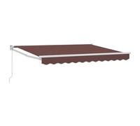 Qnhdfrt 11.5x6.5 Ft Manual Retractable Patio Awning, Brown Polyester