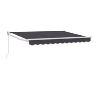 Qnhdfrt 11.5x6.5 ft Manual Retractable Patio Awning, Polyester, Dark Gray
