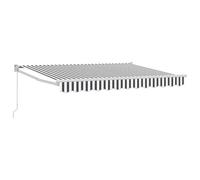 Qnhdfrt 11.5x6.5ft Manual Retractable Patio Awning Steel Frame Grey/White