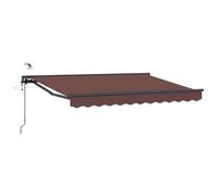 Qnhdfrt 11.5x6.5ft Retractable Patio Awning, Aluminum Semi-Cassette, Brown