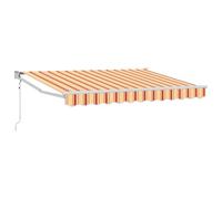 Qnhdfrt 11.5x6.5ft Retractable Patio Awning, Manual Crank, Yellow Striped