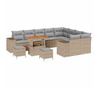 Qnhdfrt 12-Piece Modular Wicker Patio Sofa Set with Storage Table