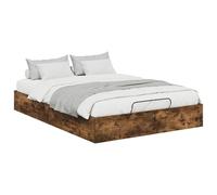 Qnhdfrt 120x200 cm Gas Lift Ottoman Bed Frame, Engineered Wood, Smoked Oak