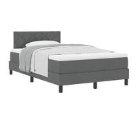 Qnhdfrt 120x200cm Dark Grey Box Spring Bed with Mattress