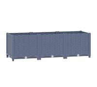 Qnhdfrt 120x40x38cm Polypropylene Raised Garden Bed, Blue Gray | Outdoor plastic planter box designed for growing vegetables, herbs, and flowers on balconies, patios, and decks.