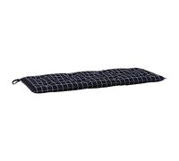 Qnhdfrt 120x50cm Outdoor Bench Cushion, Black Plaid Seat Pad