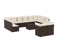 Qnhdfrt 13-Piece Modular PE Rattan Patio Furniture Set, Brown