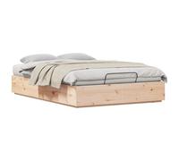 Qnhdfrt 135x190cm Solid Pine Wood Ottoman Storage Bed Frame, Natural