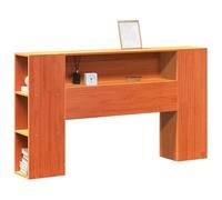 Qnhdfrt 140cm Solid Pine Wood Storage Headboard, Brown