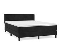 Qnhdfrt 140x200cm Black Velvet Box Spring Bed Set with Mattress | Features a pocket spring mattress, soft topper, and height-adjustable headboard for customized bedroom comfort.