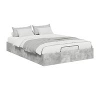 Qnhdfrt 140x200cm Gas Lift Storage Bed Frame, Engineered Wood, Gray