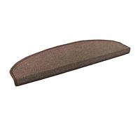 Qnhdfrt 15 Tapis d'Escalier Auto-Adhésifs Marron Café - Marchepieds Semi-Circulaires Antidérapants en Polypropylène pour Marches Intérieures - Tapis de Protection Phonique et Confort, 80x24,5x3,5cm