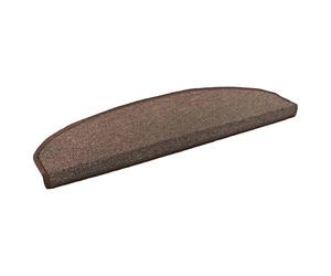 Qnhdfrt 15 Tapis d'Escalier Auto-Adhésifs Marron Café - Marchepieds Semi-Circulaires Antidérapants en Polypropylène pour Marches Intérieures - Tapis de Protection Phonique et Confort, 80x24,5x3,5cm