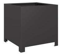Qnhdfrt 16-inch Black Steel Square Raised Garden Planter Box | Durable outdoor flower pot ideal for growing vegetables, herbs, and plants on your patio, balcony, or deck.