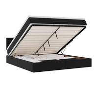 Qnhdfrt 160x200cm Black Faux Leather Hydraulic Storage Bed with Mattress