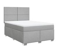 Qnhdfrt 160x200cm Gray Fabric Bed Frame with Mattress & Headboard