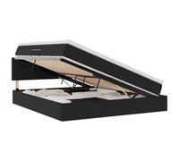 Qnhdfrt 180x200 cm Black Velvet Storage Bed with Mattress and Headboard