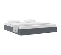 Qnhdfrt 180x200cm Dark Gray Velvet Hydraulic Lift Storage Bed Frame