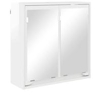 Qnhdfrt 2-Door Wall Mounted Bathroom Mirror Cabinet, Glossy White