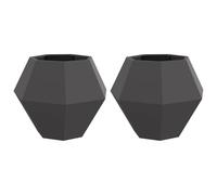 Qnhdfrt 2-Pack Black Steel Square Planter Boxes, 75x75x60 cm