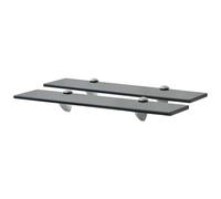 Qnhdfrt 2-Pack Black Tempered Glass Floating Wall Shelves, 20x4 inch