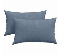Qnhdfrt 2-Pack Blue Corduroy Rectangular Throw Pillows