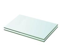Qnhdfrt 2-Pack Clear Tempered Glass Slatwall Shelves, 20x25cm, 8mm Thick