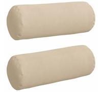 Qnhdfrt 2-Pack Cream Microfiber Bolster Pillows, 25x70 cm