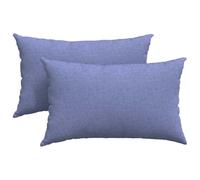 Qnhdfrt 2-Pack Denim Blue Soft Fabric Sofa Throw Pillows, 20x12 inch